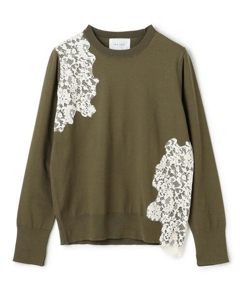 BEIGE, / ベイジ, ニット・セーター | WILLOW / アシンメトリーレースクルーネックニット | 詳細5