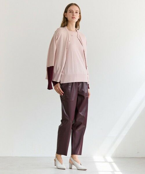 BEIGE, / ベイジ, ニット・セーター | CHLOR / ウールシルク配色クルーネックカーディガン | 詳細1