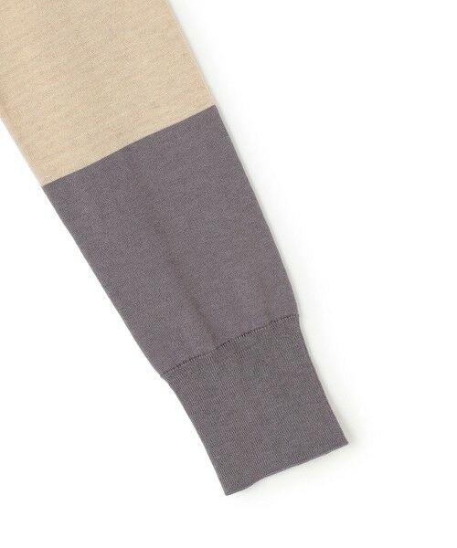 BEIGE, / ベイジ, ニット・セーター | CHLOR / ウールシルク配色クルーネックカーディガン | 詳細11