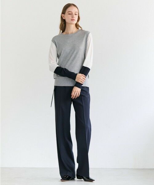 BEIGE, / ベイジ, ニット・セーター | CHLOR / ウールシルク配色クルーネックニット | 詳細14