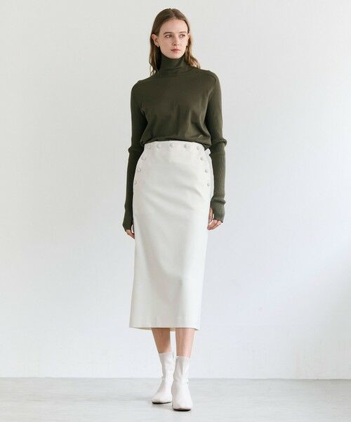 BEIGE, / ベイジ, ミニ・ひざ丈スカート | LAZUL / マリンボタンIラインスカート | 詳細1