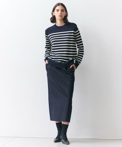 BEIGE, / ベイジ, ミニ・ひざ丈スカート | LAZUL / マリンボタンIラインスカート | 詳細5