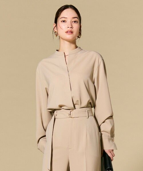 BEIGE, / ベイジ, シャツ・ブラウス | 【セットアップ対応】SPHENE / スタンドカラープルオーバーブラウス（Beige）