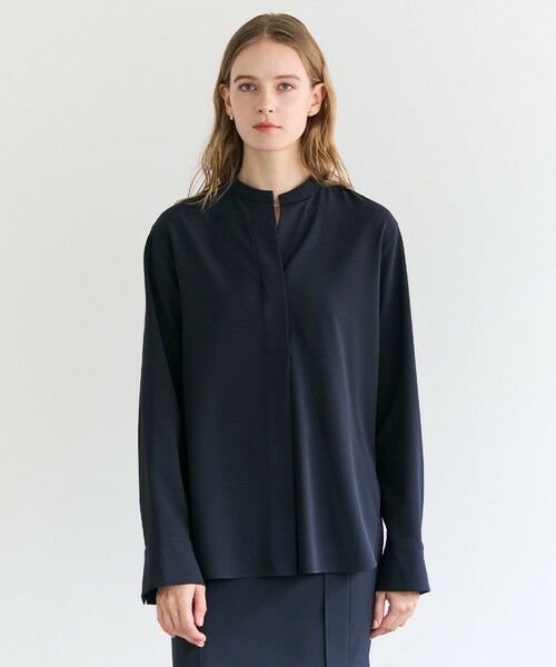 BEIGE, / ベイジ, シャツ・ブラウス | 【セットアップ対応】SPHENE / スタンドカラープルオーバーブラウス（Navy）