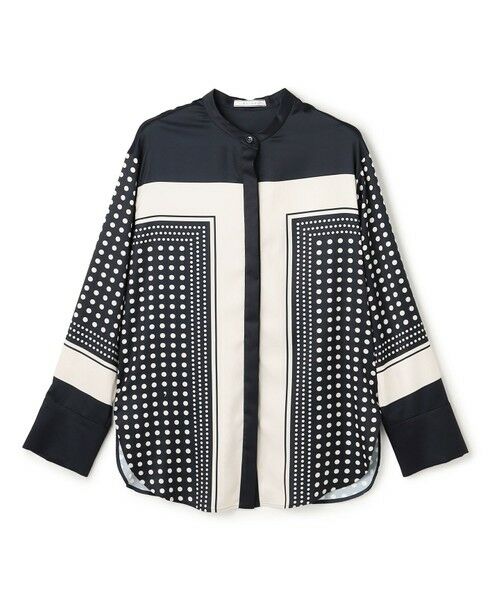 BEIGE, / ベイジ, シャツ・ブラウス | GADE / モノトーンドット柄バンドカラーブラウス | 詳細5