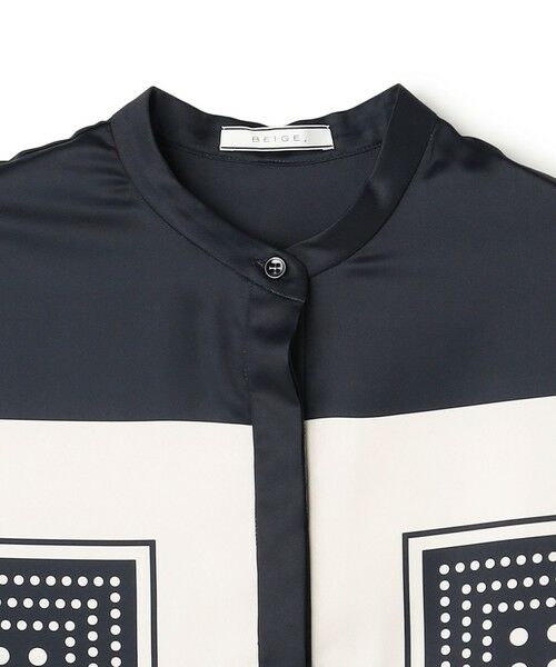 BEIGE, / ベイジ, シャツ・ブラウス | GADE / モノトーンドット柄バンドカラーブラウス | 詳細7