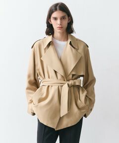 BEIGE, / ベイジ, その他アウター | VESZELYITE / ラップショートトレンチコート