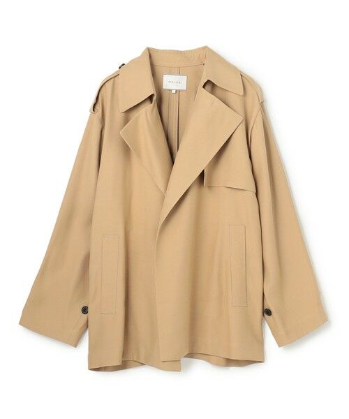 BEIGE, / ベイジ, その他アウター | VESZELYITE / ラップショートトレンチコート | 詳細10
