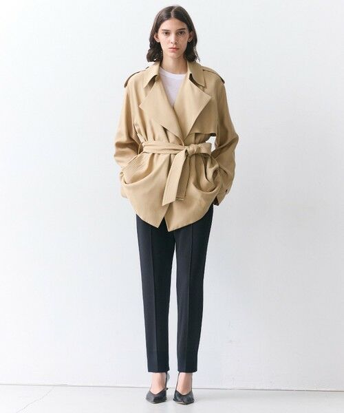 BEIGE, / ベイジ, その他アウター | VESZELYITE / ラップショートトレンチコート | 詳細4