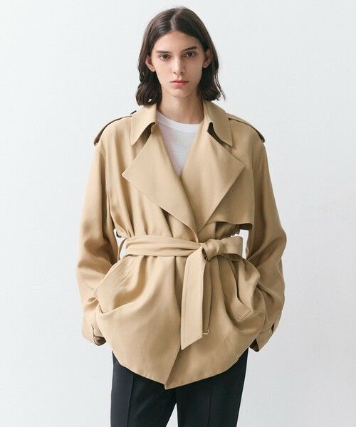 BEIGE, / ベイジ, その他アウター | VESZELYITE / ラップショートトレンチコート（Camel）