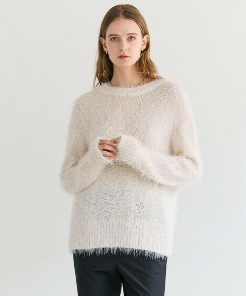 BEIGE, / ベイジ, ニット・セーター | WERNER / ファンシーヤーンヘアリーニットプルオーバー（Ecru）