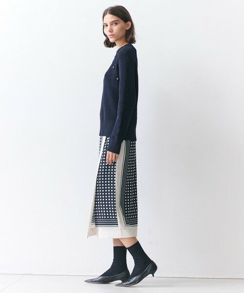 BEIGE, / ベイジ, ミニ・ひざ丈スカート | GADE / モノトーンドット柄ラップ風スカート | 詳細2