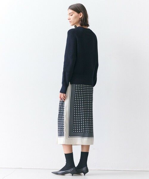 BEIGE, / ベイジ, ミニ・ひざ丈スカート | GADE / モノトーンドット柄ラップ風スカート | 詳細3