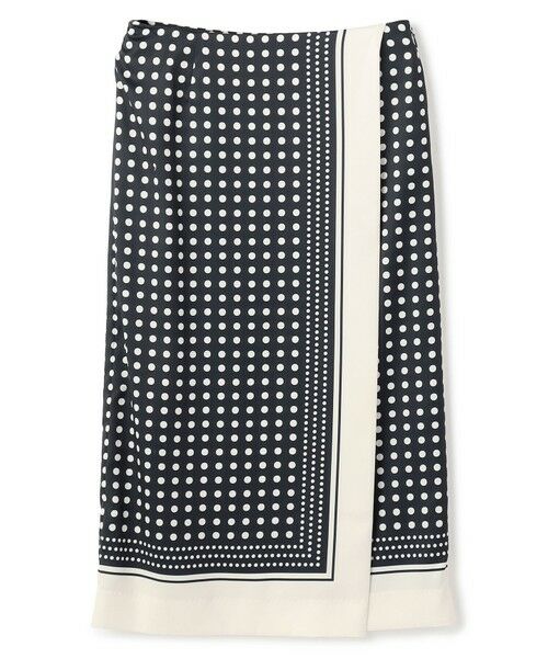 BEIGE, / ベイジ, ミニ・ひざ丈スカート | GADE / モノトーンドット柄ラップ風スカート | 詳細4
