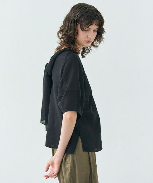 BEIGE, / ベイジ, シャツ・ブラウス | LIATRIS / バックリボン ハーフスリーブブラウス（Black）