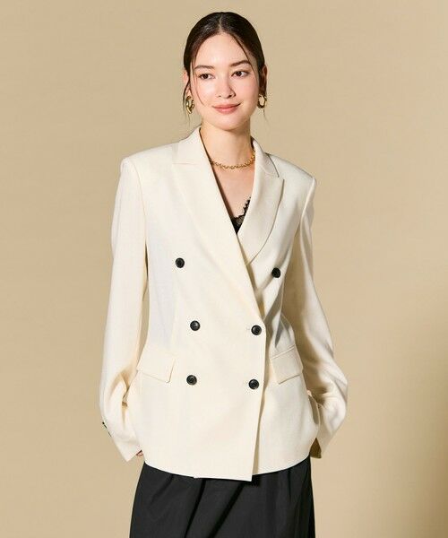 BEIGE, / ベイジ, テーラードジャケット | 【L-size】CAROLE / リネンライク ダブルジャケット | 詳細1