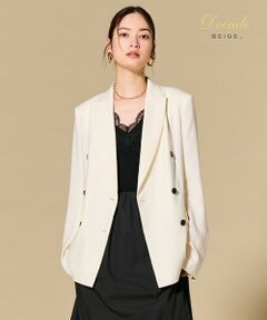 BEIGE, / ベイジ, テーラードジャケット | CAROLE / リネンライク ダブルジャケット