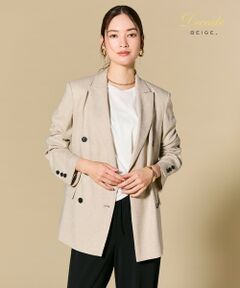 BEIGE, / ベイジ, テーラードジャケット | CAROLE / リネンライク ダブルジャケット