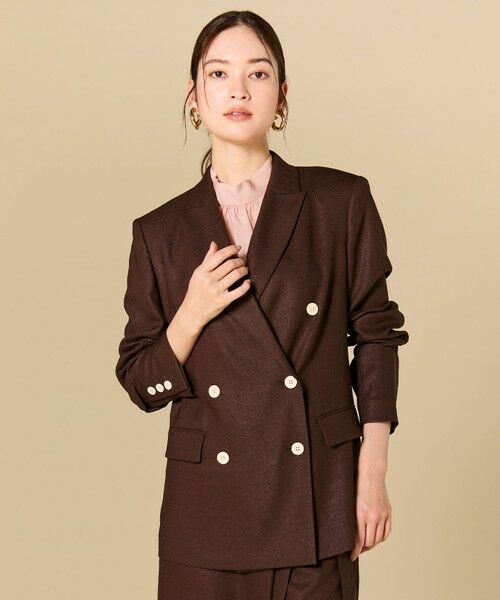 BEIGE, / ベイジ, テーラードジャケット | CAROLE / リネンライク ダブルジャケット | 詳細5