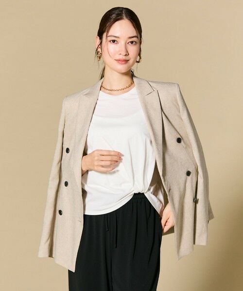 BEIGE, / ベイジ, テーラードジャケット | CAROLE / リネンライク ダブルジャケット | 詳細19