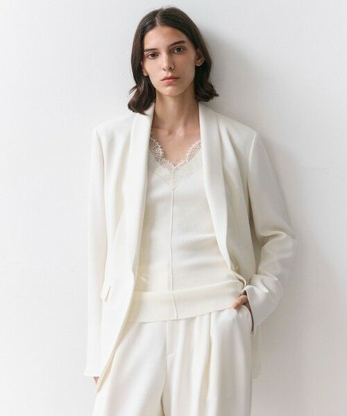 BEIGE, / ベイジ, テーラードジャケット | 【VERY NaVY掲載】GYPSUM / シルキータッチ ショールカラージャケット（Ecru）