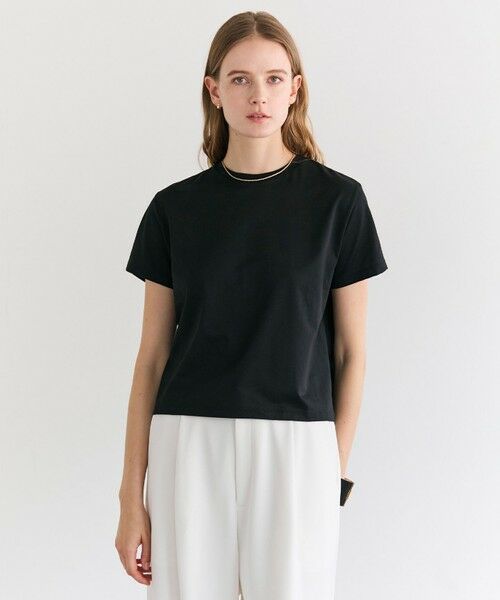 BEIGE, / ベイジ, カットソー | DIOP / スビンコットン クロップドTシャツ（Black）