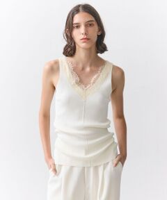 BEIGE, / ベイジ, ニット・セーター | 【VERY NaVY掲載】RUBY / レーストリム リブタンクトップ
