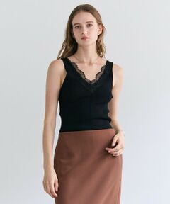 BEIGE, / ベイジ, ニット・セーター | 【VERY NaVY掲載】RUBY / レーストリム リブタンクトップ