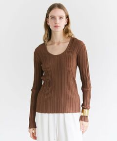 BEIGE, / ベイジ, ニット・セーター | LABRADO / ランダムリブ Uネックニット