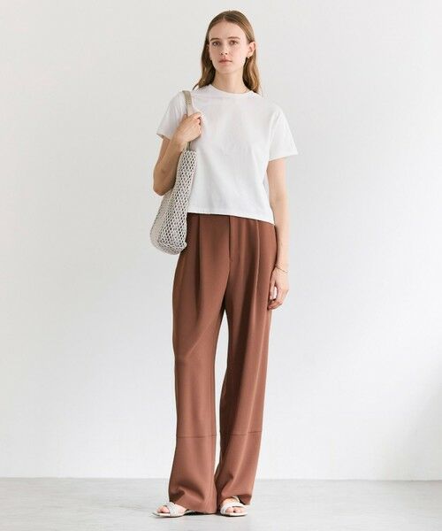 BEIGE, / ベイジ, その他パンツ | GYPSUM / シルキータッチ セミワイドタックパンツ | 詳細10