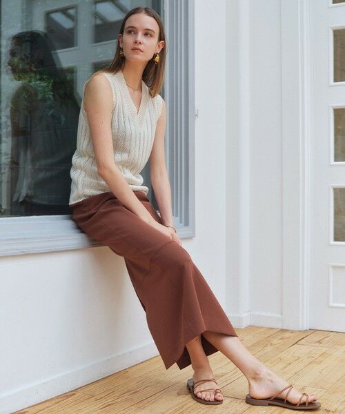 BEIGE, / ベイジ, ミニ・ひざ丈スカート | 【VERY NaVY掲載】GYPSUM / シルキータッチ  Iラインロングスカート | 詳細4