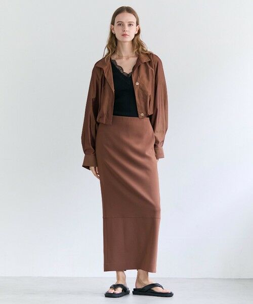 BEIGE, / ベイジ, ミニ・ひざ丈スカート | 【VERY NaVY掲載】GYPSUM / シルキータッチ  Iラインロングスカート | 詳細6