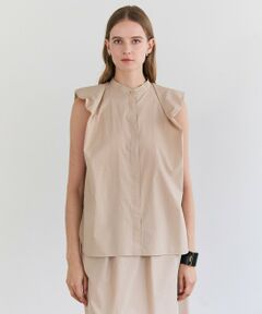 BEIGE, / ベイジ, シャツ・ブラウス | MALLOW / コットンタック バルーンスリーブブラウス