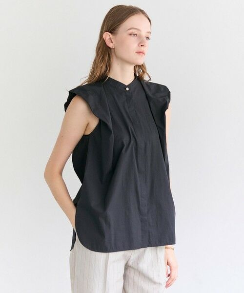 BEIGE, / ベイジ, シャツ・ブラウス | MALLOW / コットンタック バルーンスリーブブラウス（Black）