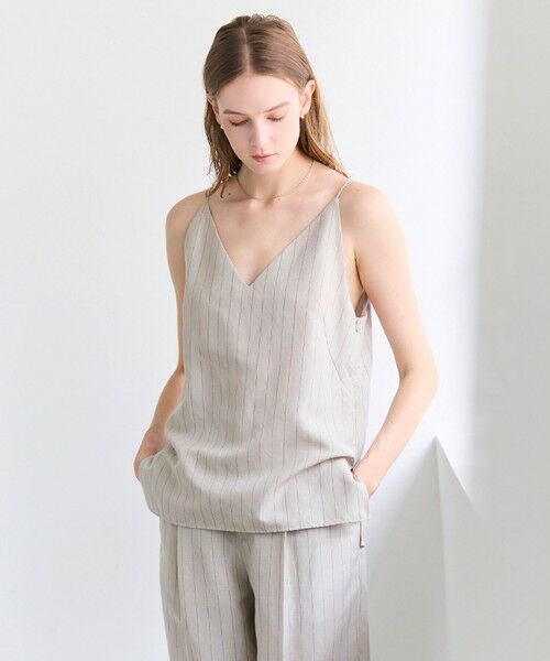 BEIGE, / ベイジ, シャツ・ブラウス | ERYTH / リネンストライプ キャミソール | 詳細7