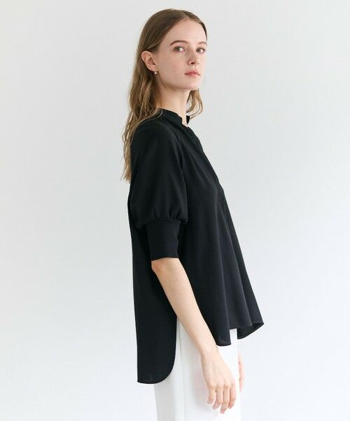 BEIGE, / ベイジ, シャツ・ブラウス | FLEUR / 異素材カフス スタンドカラーブラウス | 詳細2