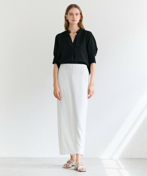 BEIGE, / ベイジ, シャツ・ブラウス | FLEUR / 異素材カフス スタンドカラーブラウス | 詳細3