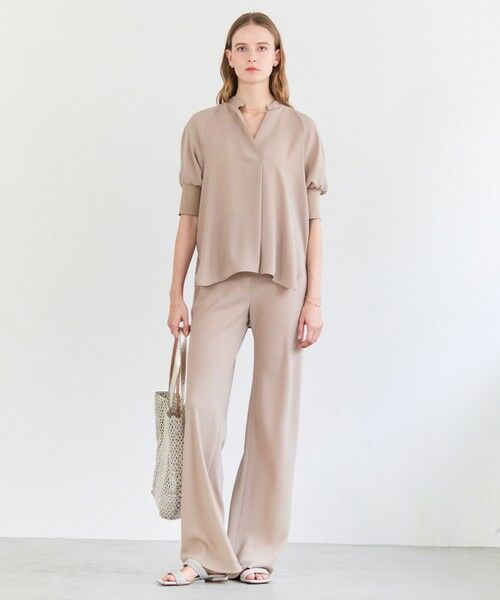 BEIGE, / ベイジ, シャツ・ブラウス | FLEUR / 異素材カフス スタンドカラーブラウス | 詳細11