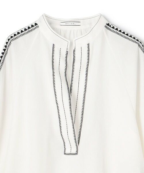 BEIGE, / ベイジ, シャツ・ブラウス | AXI / 刺繍ステッチ ドルマンスタンドブラウス | 詳細7