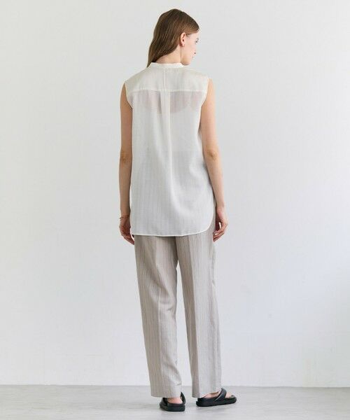 BEIGE, / ベイジ, シャツ・ブラウス | GOSHE / サテン切替 シアースタンドブラウス | 詳細3