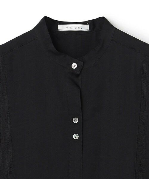 BEIGE, / ベイジ, シャツ・ブラウス | GOSHE / サテン切替 シアースタンドブラウス | 詳細10