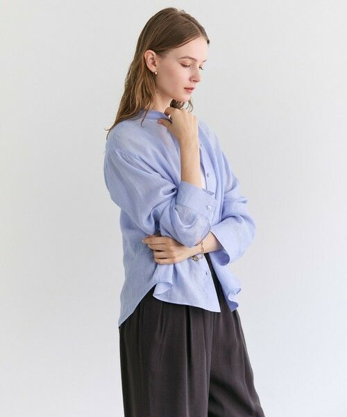 BEIGE, / ベイジ, シャツ・ブラウス | HALITE / リネンシアー オーバーサイズシャツ | 詳細4