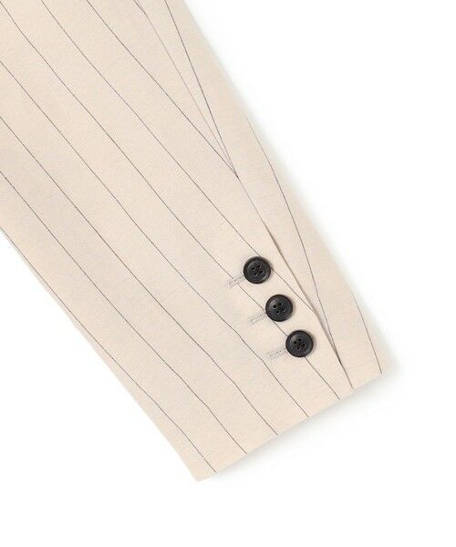 BEIGE, / ベイジ, テーラードジャケット | ERYTH / リネンストライプダブルジャケット | 詳細9