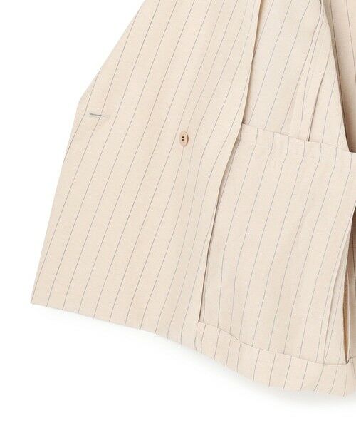BEIGE, / ベイジ, テーラードジャケット | ERYTH / リネンストライプダブルジャケット | 詳細13