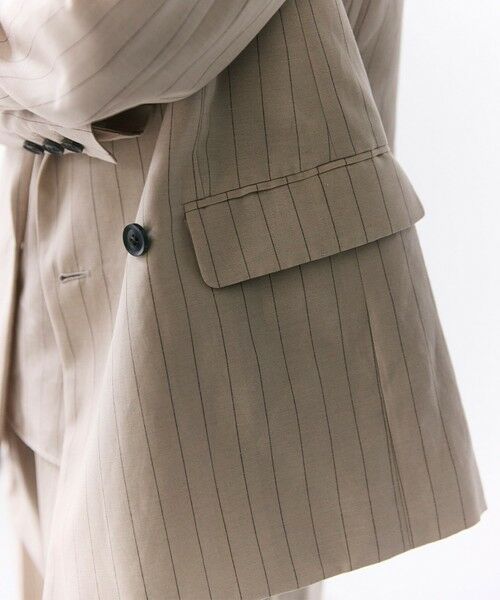BEIGE, / ベイジ, テーラードジャケット | ERYTH / リネンストライプダブルジャケット | 詳細4