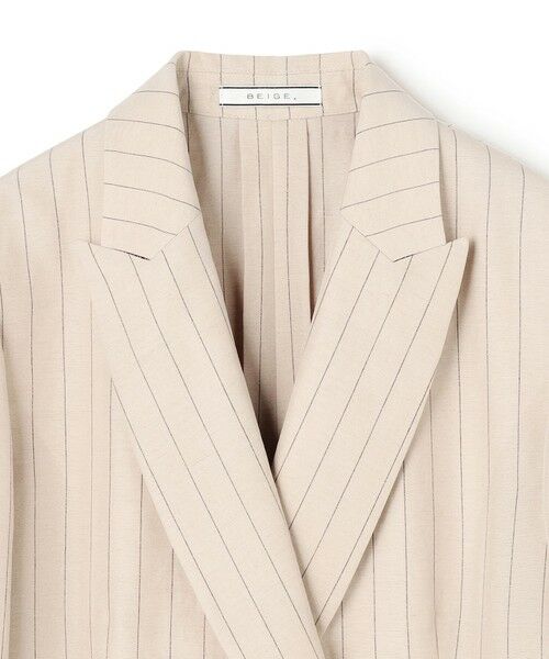 BEIGE, / ベイジ, テーラードジャケット | ERYTH / リネンストライプダブルジャケット | 詳細8