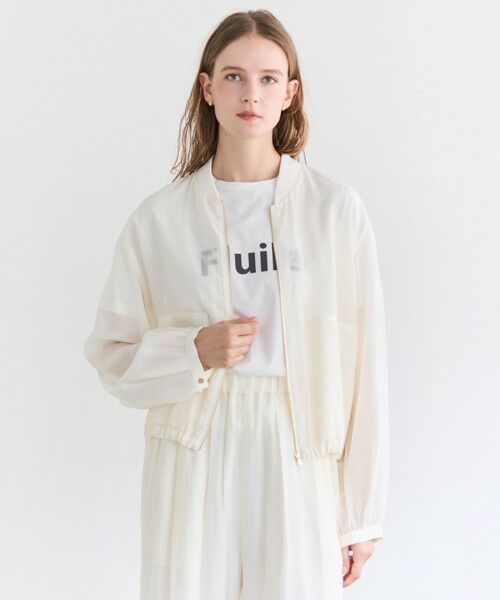 BEIGE, / ベイジ, ブルゾン | SERAPHIN / ライトシアーギャザー ブルゾン（Ecru）
