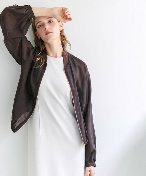 BEIGE, / ベイジ, ブルゾン | SERAPHIN / ライトシアーギャザー ブルゾン（Bordeaux）