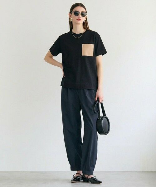 BEIGE, / ベイジ, カットソー | 【定番・再入荷】TORENIA / レザーポケットコットンクルーネックTシャツ | 詳細13
