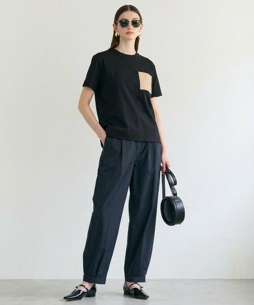 BEIGE, / ベイジ, カットソー | 【定番・再入荷】TORENIA / レザーポケットコットンクルーネックTシャツ | 詳細14